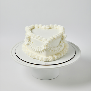 White Vintage Heart Cake