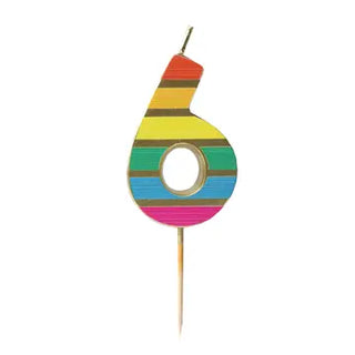 Rainbow Gold Number Candles