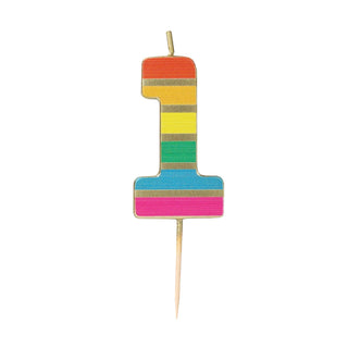 Rainbow Gold Number Candles