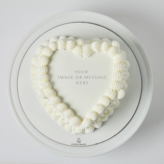 White Vintage Heart Cake