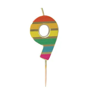 Rainbow Gold Number Candles