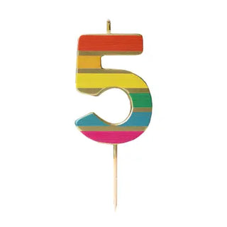 Rainbow Gold Number Candles