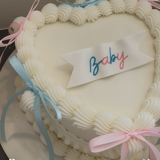 Gender Reveal Coquette Cake