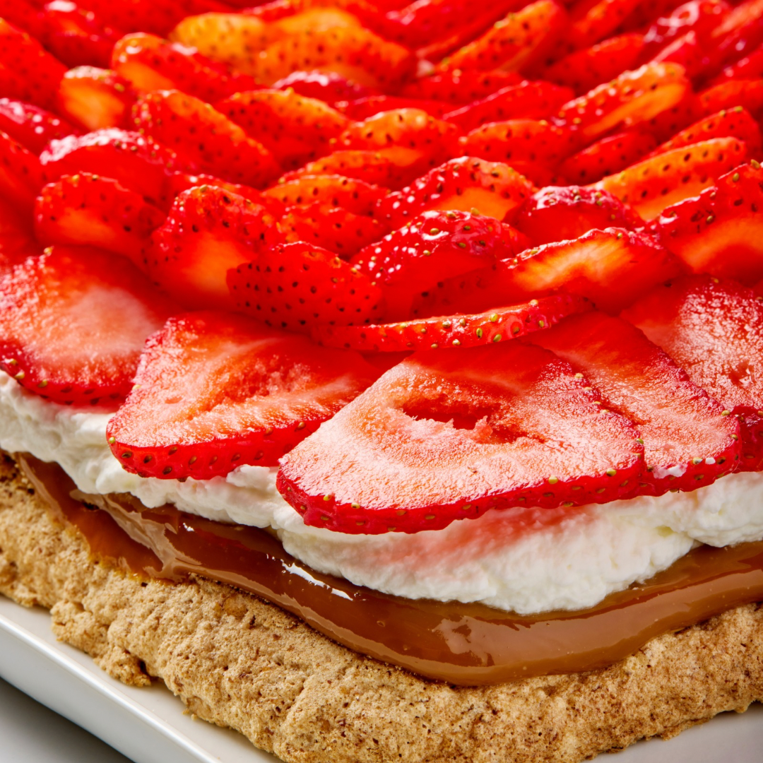 Strawberry pavlova cake with fresh strawberries and cream, Pinecrest Miami