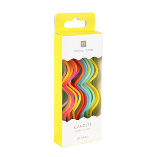 Rainbow Twisted Birthday Candles - 20pack