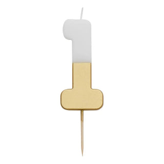 White & Gold Number Candles