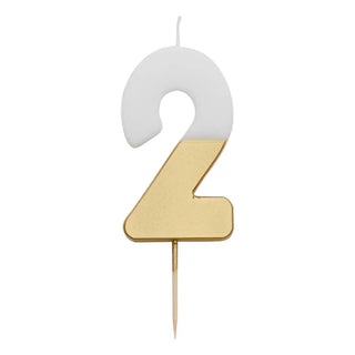 White & Gold Number Candles