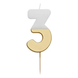 White & Gold Number Candles