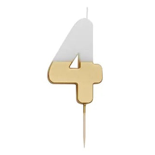 White & Gold Number Candles