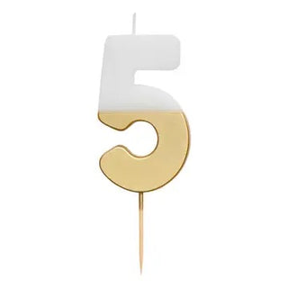 White & Gold Number Candles