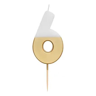 White & Gold Number Candles