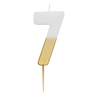 White & Gold Number Candles
