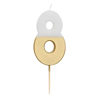 White & Gold Number Candles