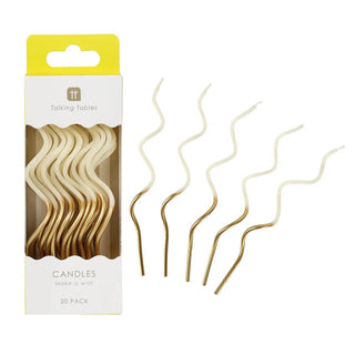 Spiral Gold & Cream Candles