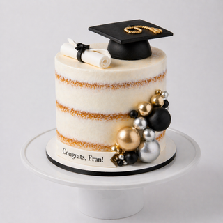 Metallic Luxe Grad Naked Cake