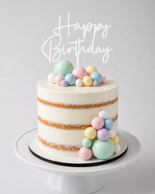 Buttercream Naked Cake - Kids Happy Birthday