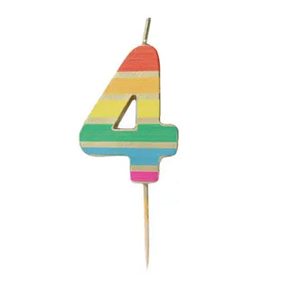 Rainbow Gold Number Candles
