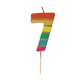 Rainbow Gold Number Candles