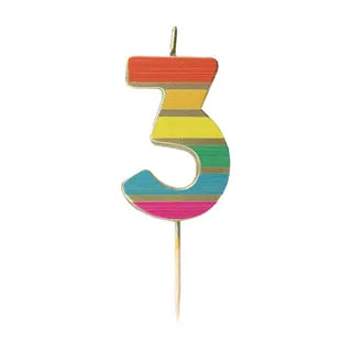 Rainbow Gold Number Candles