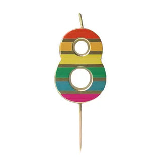 Rainbow Gold Number Candles