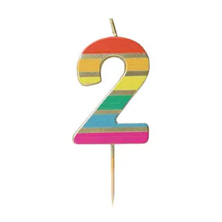Rainbow Gold Number Candles